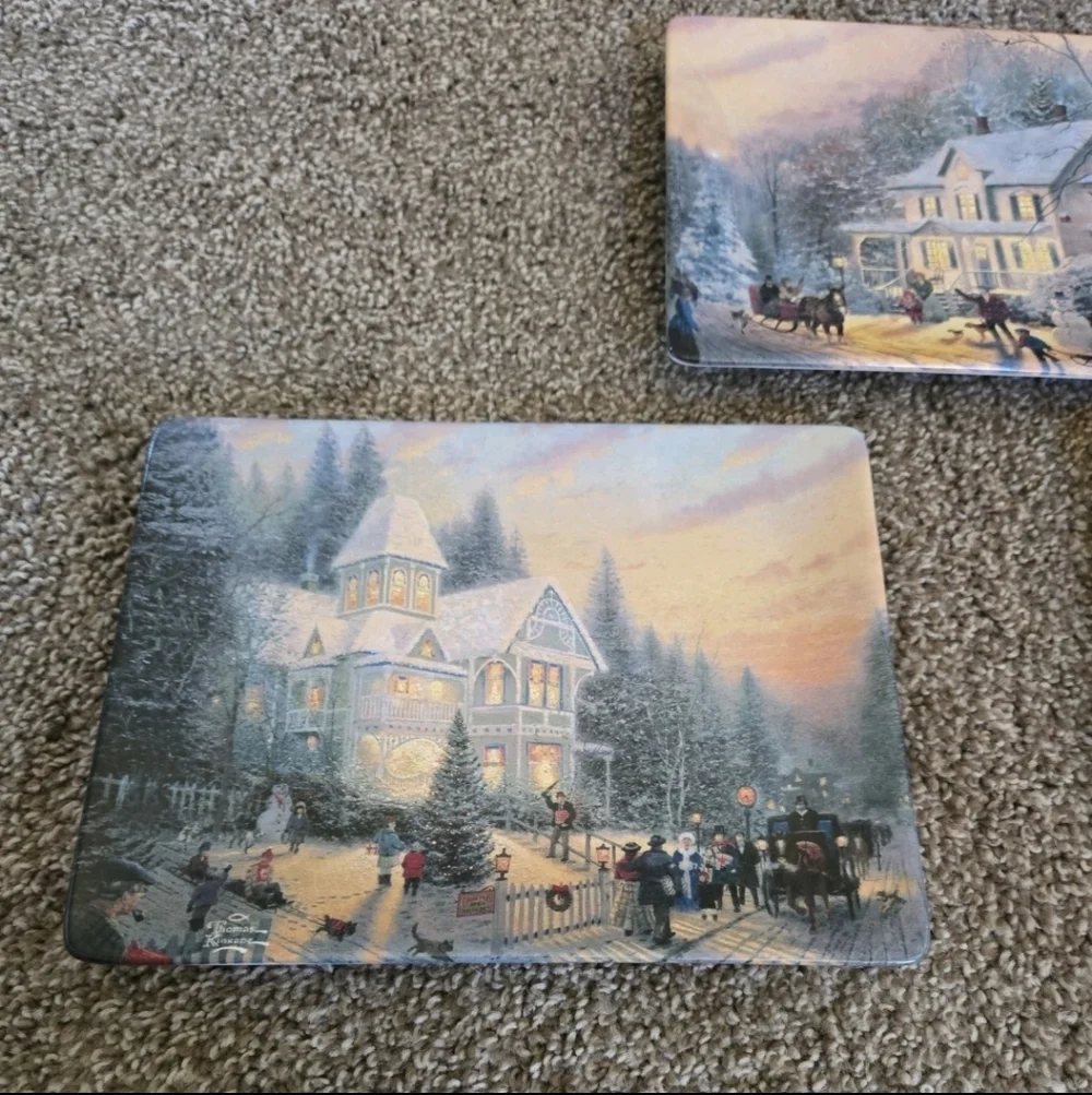 Victorian Christmas by Thomas Kinkade. Plates Set Of 3